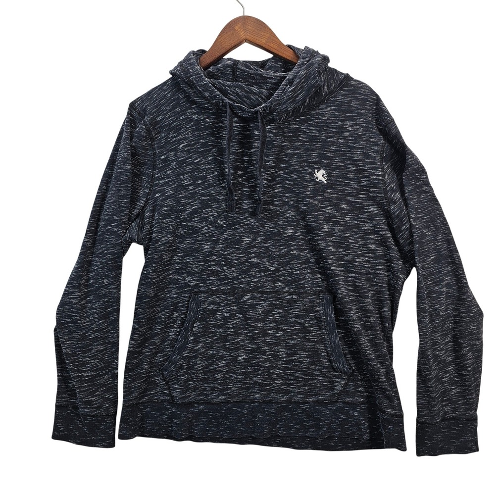 Express Mens Space Dye Hoodie Navy Whiteā Lion Logo Kangaroo Pocket Size L